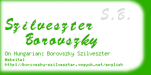 szilveszter borovszky business card